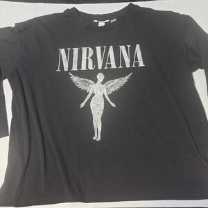 NIRVANA H&M Black Long Sleeve Graphic Tee